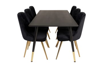 Daicy Spisebord 180 cm med 6 Valerie Lyx Fløyelsstoler - Møbler - Bord - Spisegruppe