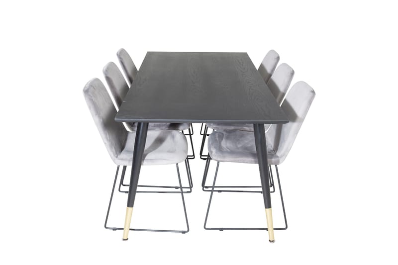 Daicy Spisegruppe 180 cm inkl. 6 Jadraque Stoler - Svart/Messing/Grå - Møbler - Bord - Spisegruppe