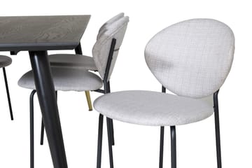 Daicy Spisegruppe 180 cm inkl. 6 Moncoll Stoler - Svart/Messing/Beige - Møbler - Bord - Spisegruppe
