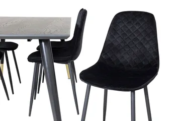 Daicy Spisegruppe 180 cm inkl. 6 Ypas Stoler - Svart/Messing - Møbler - Bord - Spisegruppe