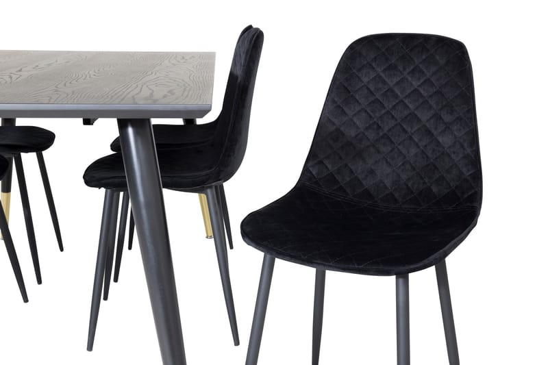 Daicy Spisegruppe 180 cm inkl. 6 Ypas Stoler - Svart/Messing - Møbler - Bord - Spisegruppe