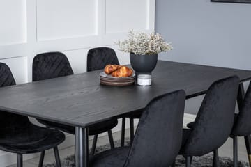 Daicy Spisegruppe 180 cm inkl. 6 Ypas Stoler - Svart/Messing - Møbler - Bord - Spisegruppe