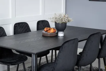 Daicy Spisegruppe 180 cm inkl. 6 Ypas Stoler - Svart/Messing - Møbler - Bord - Spisegruppe