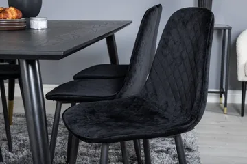 Daicy Spisegruppe 180 cm inkl. 6 Ypas Stoler - Svart/Messing - Møbler - Bord - Spisegruppe