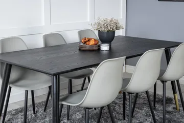 Daicy Spisegruppe 180 cm inkl. 6 Ypas Stoler - Svart/Messing/Grå - Møbler - Bord - Spisegruppe
