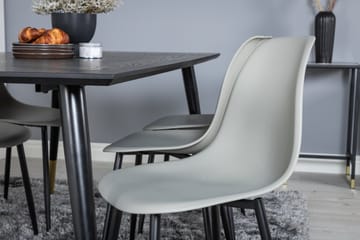 Daicy Spisegruppe 180 cm inkl. 6 Ypas Stoler - Svart/Messing/Grå - Møbler - Bord - Spisegruppe
