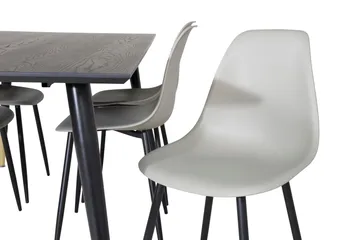 Daicy Spisegruppe 180 cm inkl. 6 Ypas Stoler - Svart/Messing/Grå - Møbler - Bord - Spisegruppe