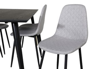 Daicy Spisegruppe 180 cm inkl. 6 Ypas Stoler - Svart/Messing/Grå - Møbler - Bord - Spisegruppe