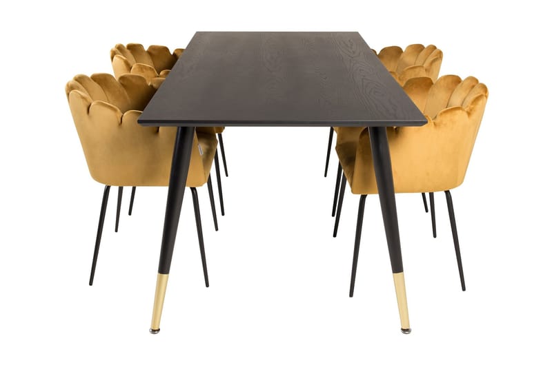 Daicy Spisegruppe 180 cm med 4 Limhamn Spisestoler Gul - Furniture Fashion - Møbler - Bord - Spisegruppe