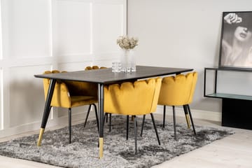 Daicy Spisegruppe 180 cm med 4 Limhamn Spisestoler Gul - Furniture Fashion - Møbler - Bord - Spisegruppe
