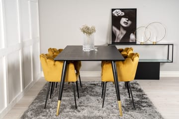 Daicy Spisegruppe 180 cm med 4 Limhamn Spisestoler Gul - Furniture Fashion - Møbler - Bord - Spisegruppe