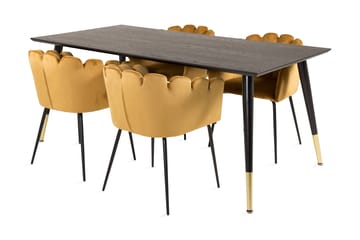 Daicy Spisegruppe 180 cm med 4 Limhamn Spisestoler Gul - Furniture Fashion - Møbler - Bord - Spisegruppe