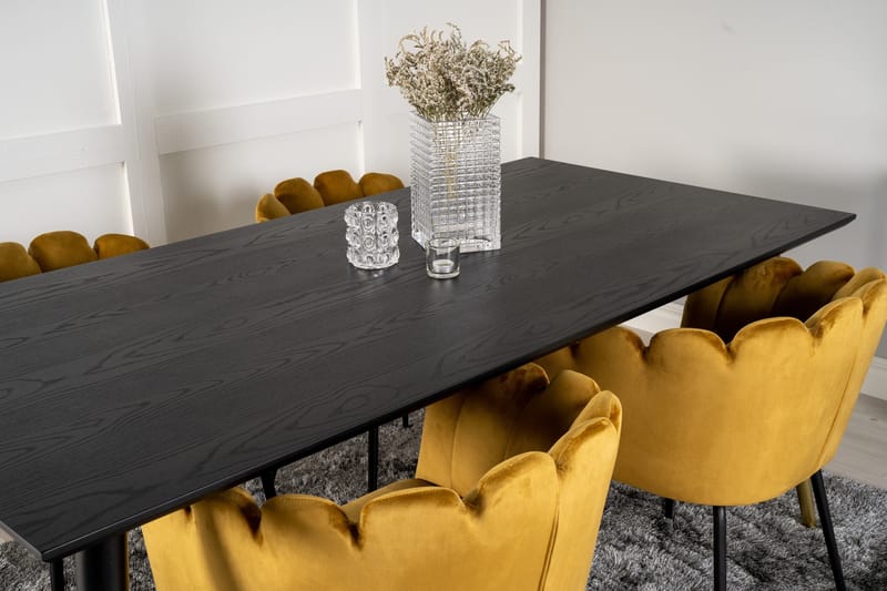 Daicy Spisegruppe 180 cm med 4 Limhamn Spisestoler Gul - Furniture Fashion - Møbler - Bord - Spisegruppe