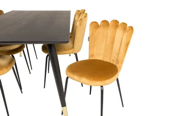 Daicy Spisegruppe 180 cm med 6 Limhamn Spisestoler Gul - Furniture Fashion - Møbler - Bord - Spisegruppe