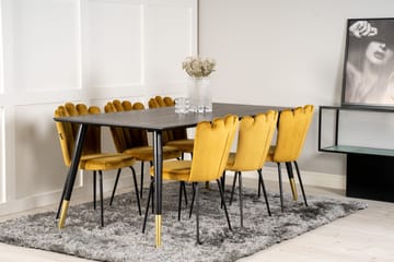 Daicy Spisegruppe 180 cm med 6 Limhamn Spisestoler Gul - Furniture Fashion - Møbler - Bord - Spisegruppe