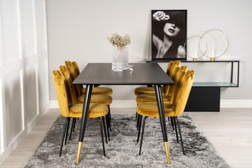 Daicy Spisegruppe 180 cm med 6 Limhamn Spisestoler Gul - Furniture Fashion - Møbler - Bord - Spisegruppe