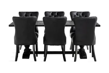Dijon Spisegruppe 200 cm inkl. 6 Bergviken Stoler Kunstlær - Brun - Møbler - Bord - Spisegruppe