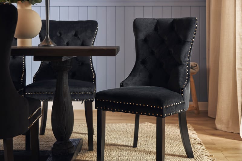 Dijon Spisegruppe 200 cm Rektangulært Spisebord med 6 Bergviken Stoler - Brun / Svart / Fløyel - Oppbevaring - Oppbevaringsmøbler - Sideboard & skjenk