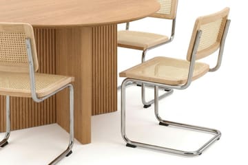 Edda spisegruppe rund 130 cm eik med 6 Build spisestoler - Eik - Møbler - Bord - Spisegruppe