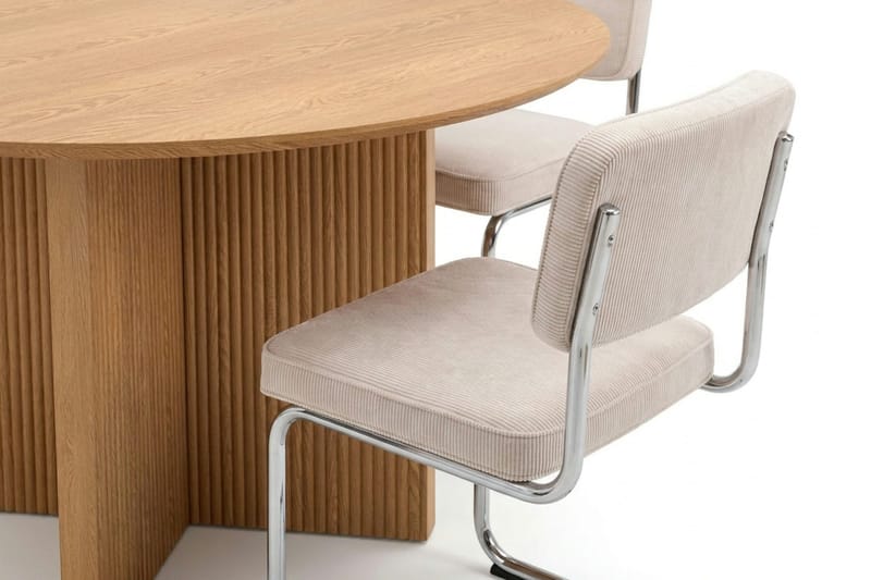 Edda spisegruppe rund 130 cm eik med 6 Milva spisestoler - Eik - Møbler - Bord - Spisegruppe