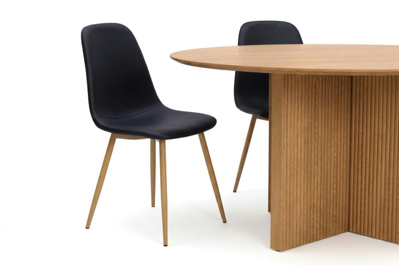 Edda spisegruppe rund 130 cm eik med 6 Nibe spisestoler - Eik - Møbler - Bord - Spisegruppe