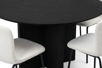Edda Spisegruppe rundt 110 cm Svart med 4 Katy spisestoler - Svart - Møbler - Bord - Spisegruppe