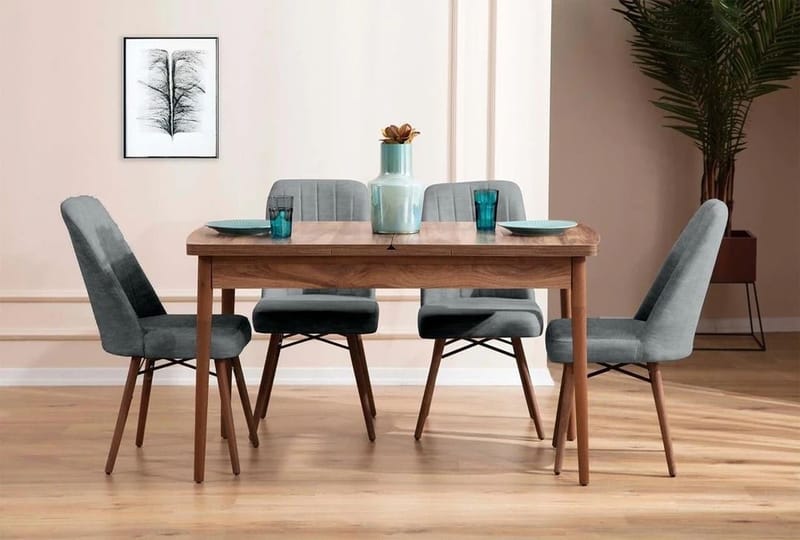 Extendable Dining Table & Chairs Set (5 Pieces) Homitis - Møbler - Bord - Spisegruppe