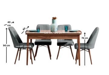 Extendable Dining Table & Chairs Set (5 Pieces) Homitis - Møbler - Bord - Spisegruppe