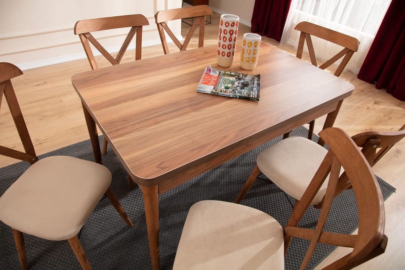 Extendable Dining Table & Chairs Set (7 Pieces) Homitis - Møbler - Bord - Spisegruppe