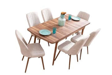 Extendable Dining Table & Chairs Set (7 Pieces) Homitis - Møbler - Bord - Spisegruppe