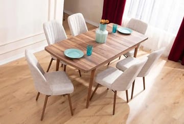 Extendable Dining Table & Chairs Set (7 Pieces) Homitis - Møbler - Bord - Spisegruppe