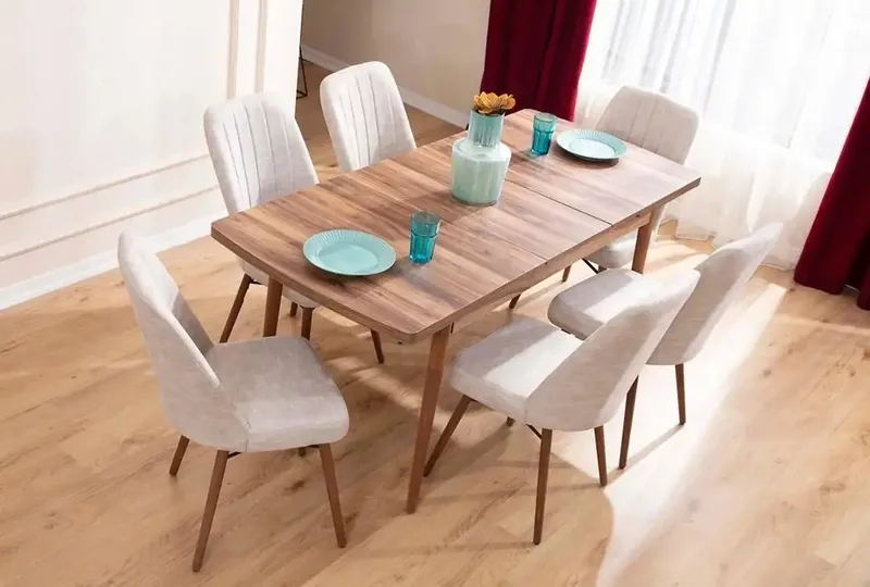 Extendable Dining Table & Chairs Set (7 Pieces) Homitis - Møbler - Bord - Spisegruppe