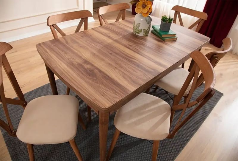 Extendable Dining Table & Chairs Set (7 Pieces) Homitis - Møbler - Bord - Spisegruppe