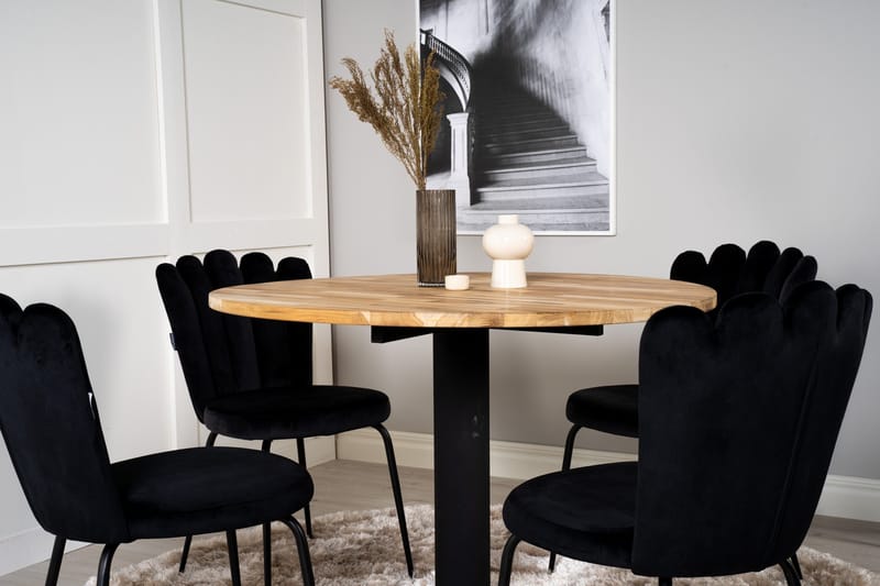 Ezra Spisegruppe med 4 Limhamn Spisestolerar Svart - Furniture Fashion - Møbler - Bord - Spisegruppe