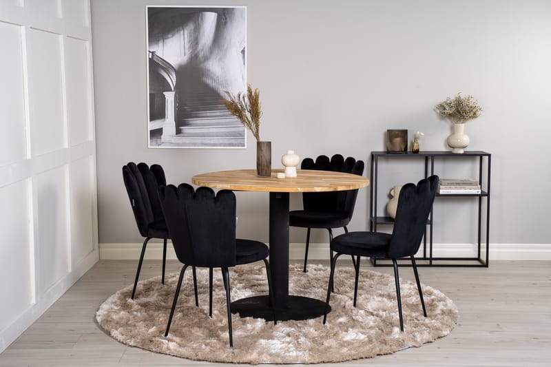 Ezra Spisegruppe med 4 Limhamn Spisestolerar Svart - Furniture Fashion - Møbler - Bord - Spisegruppe