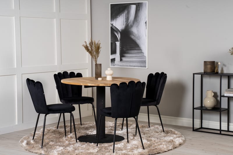 Ezra Spisegruppe med 4 Limhamn Spisestolerar Svart - Furniture Fashion - Møbler - Bord - Spisegruppe