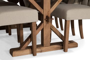 Forlengningsbar Spisegruppe Yorkshire 200 cm m 6 Isolde Stol - Natur|Beige|Grå - Møbler - Bord - Spisegruppe