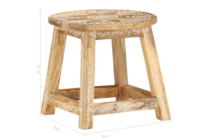 Håndmalt krakk 38x38x35 cm heltre mango - Spisegruppe
