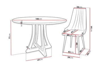 Hollan Spisegruppe Grønn - Møbler - Bord - Spisegruppe