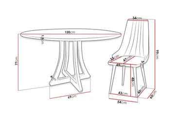 Hollan Spisegruppe Rosa - Møbler - Bord - Spisegruppe