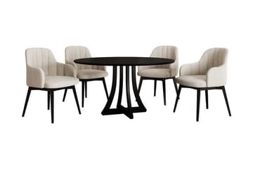 Hollan Spisegruppe Rund Beige|Hvit|Svart - Møbler - Bord - Spisegruppe