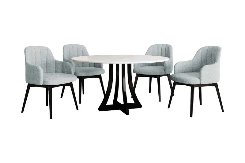 Hollan Spisegruppe Rund Grå|Svart