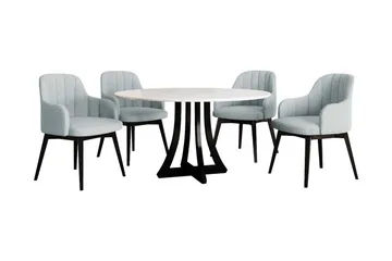 Hollan Spisegruppe Rund Grå|Svart - Møbler - Bord - Spisegruppe