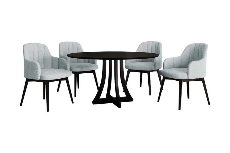 Hollan Spisegruppe Rund Grå|Svart