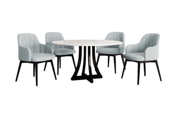 Hollan Spisegruppe Rund Grå|Svart - Møbler - Bord - Spisegruppe