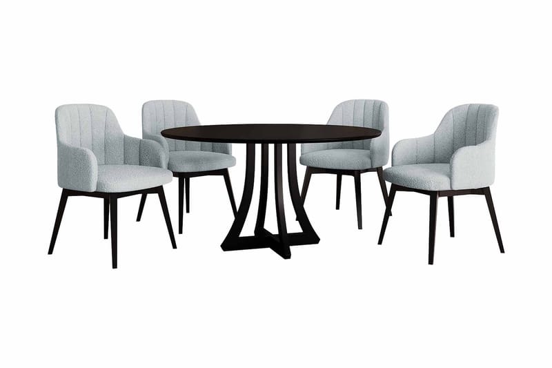 Hollan Spisegruppe Rund Grå|Svart