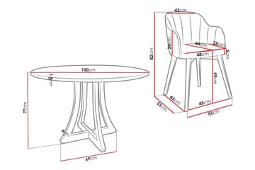 Hollan Spisegruppe Rund Hvit|Svart - Møbler - Bord - Spisegruppe