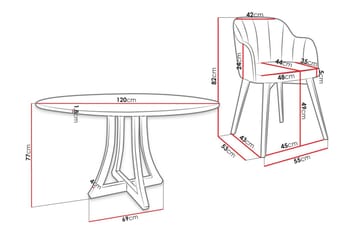 Hollan Spisegruppe Rund Hvit|Svart - Møbler - Bord - Spisegruppe