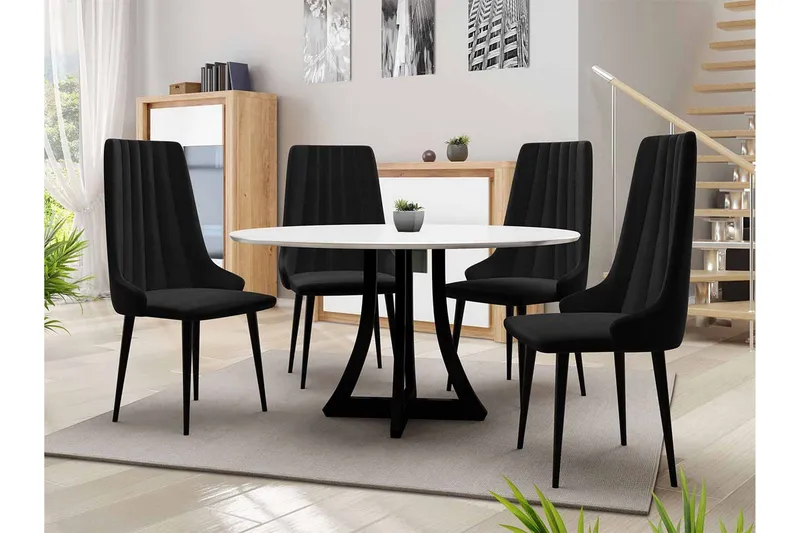 Hollan Spisegruppe Svart - Møbler - Bord - Spisegruppe