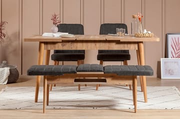 Idehult Spisegruppe 4 deler 75 cm - Tre/natur/Antrasitt - Møbler - Bord - Spisegruppe